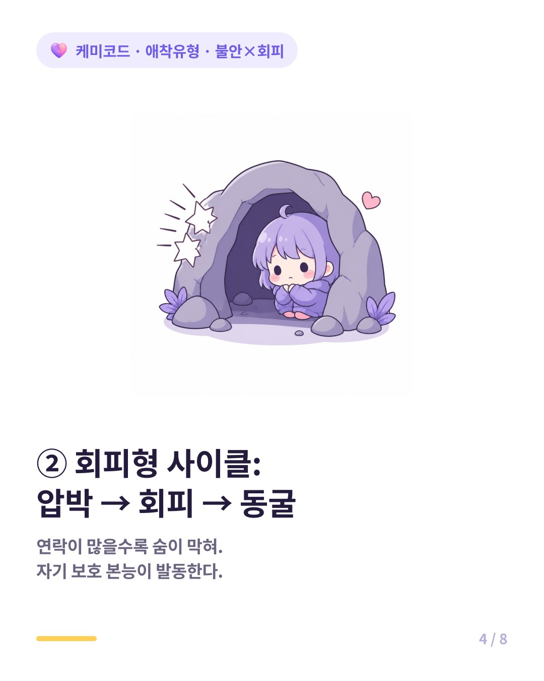 회피형은 연락이 많아질수록 동굴 안으로 더 깊이 들어간다